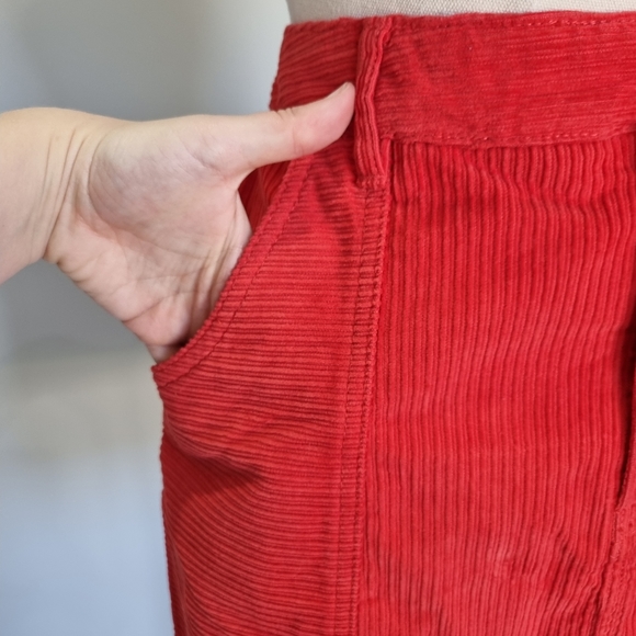 Afends Gemini Red Mixed Corduroy Cotton Mini Skirt Size 12 - Picture 6 of 11